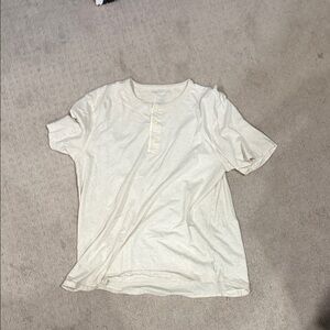 American Eagle Outfitters Off-White Henley Shirt